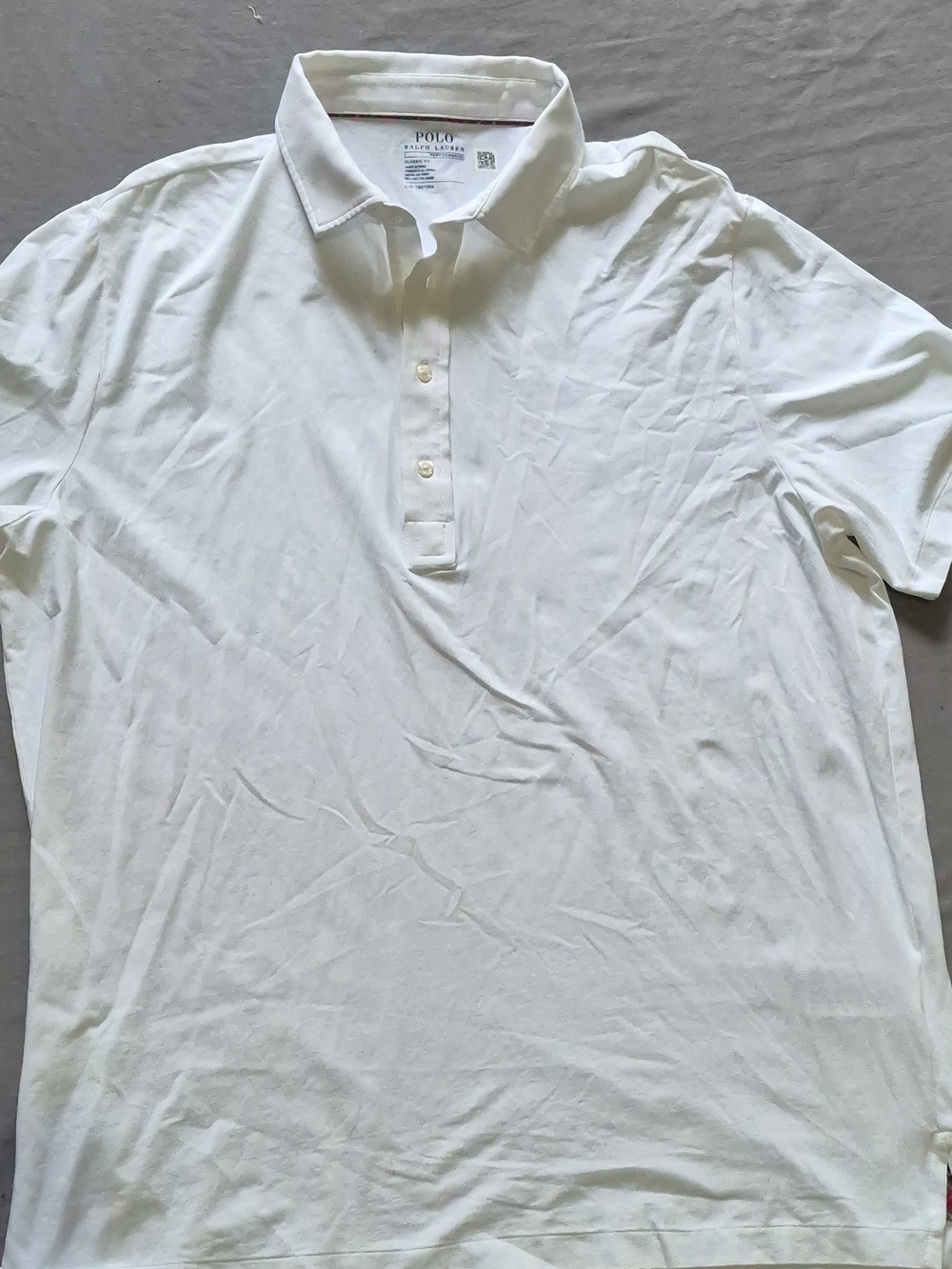 Polo by Ralph Lauren Men's White Cotton Polo with Three-Button Placket